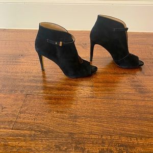 Ann Taylor open-toe suede bootie